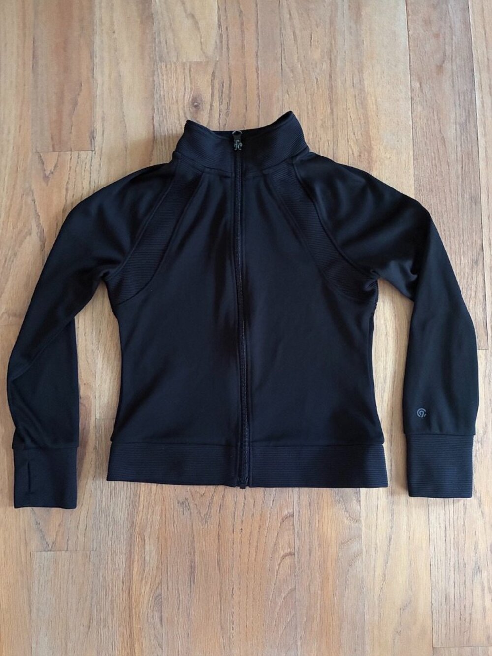 C9 Champion Girls Black Performance Full Zip Track Jacket Thumbholes 6/6X